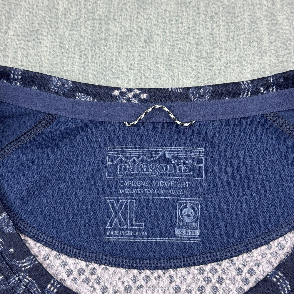 Patagonia Shirt Womens XL Blue Capilene Midweight Crewneck Baselayer Crew 44437 - Picture 2 of 11